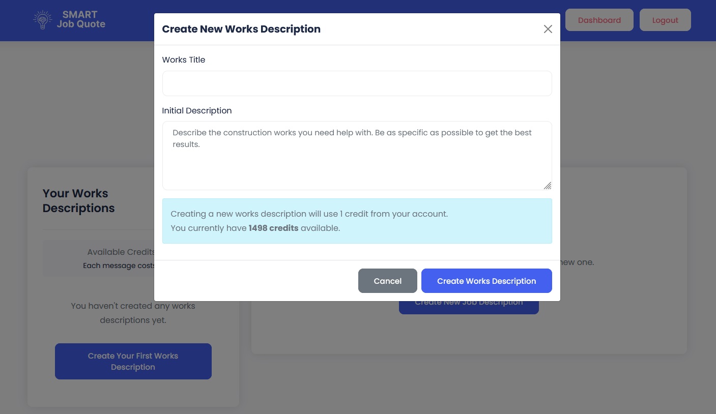 Create Works Description